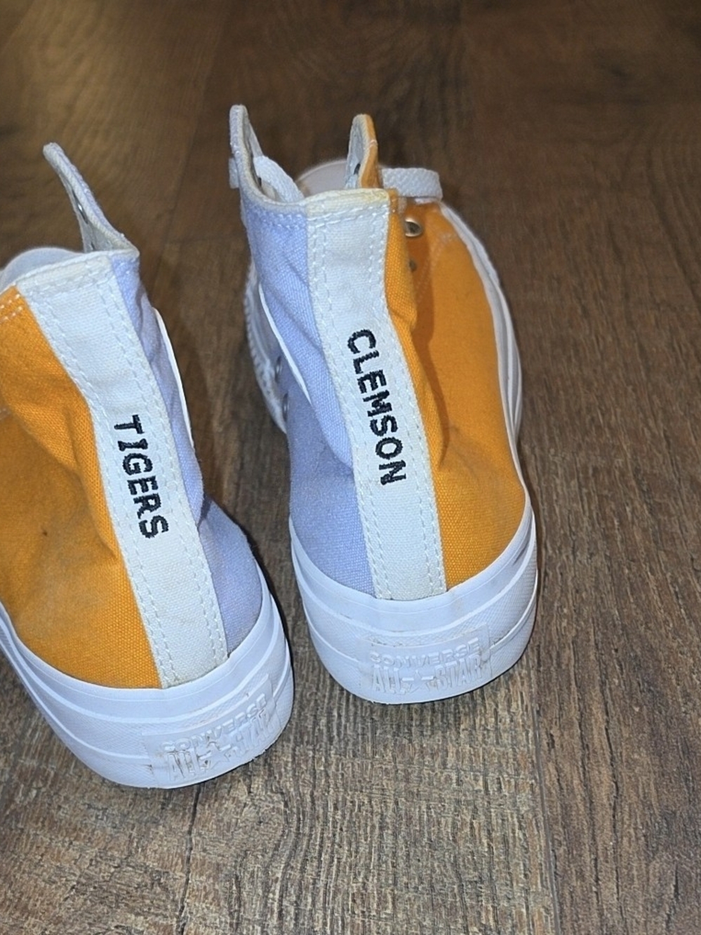 Converse High-Top Sneakers in Orange & White